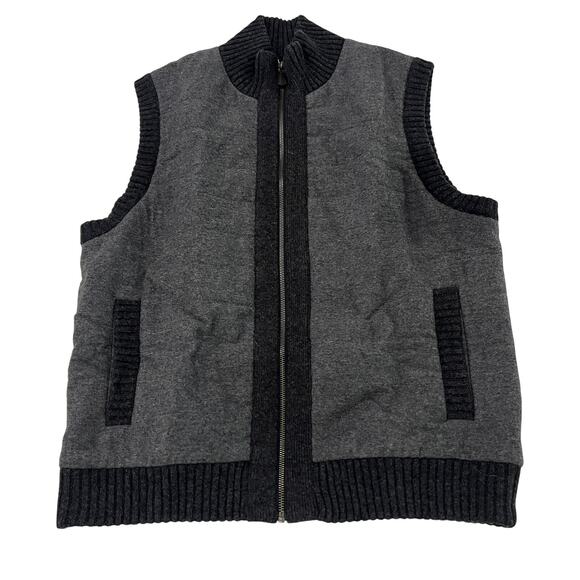 Neiman Marcus Other - 1-66 NEIMAN MARCUS Men's Wool Cashmere Full-Zip Sweater Vest Gray Large